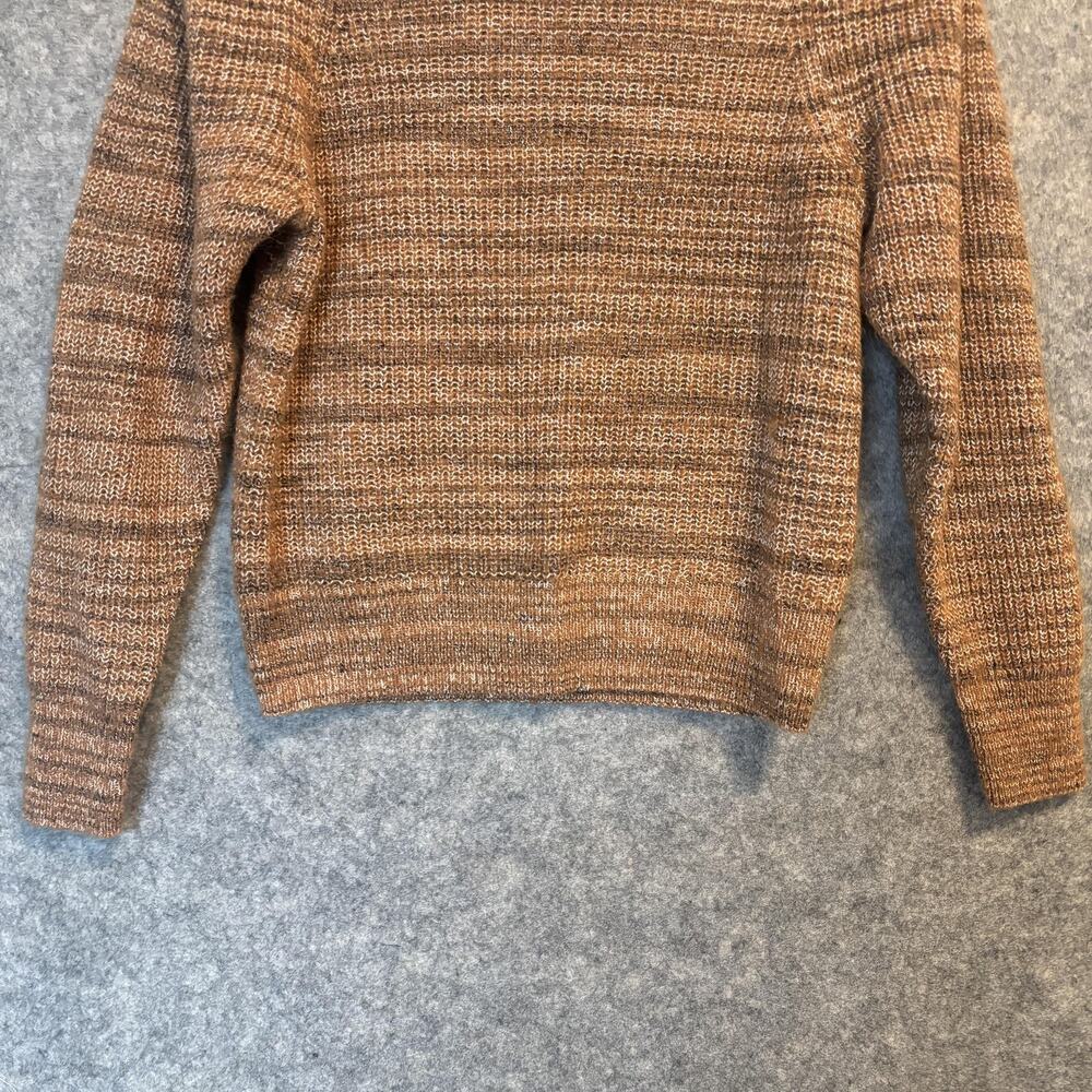 Madewell Sweater Womens Small Brown Wool Alpaca Blend Puff Shoulder Crewneck - Picture 3 of 10